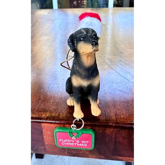 Vintage 90s Ganz Rottweilier Christmas Ornament Dog New Puppy's First Ch… - Picture 4 of 12